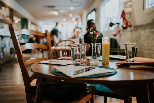 table setting at restaurant